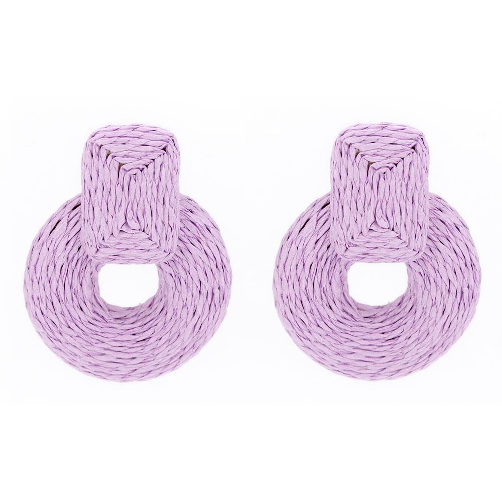 Rnd Col Raffia Wrap Earring