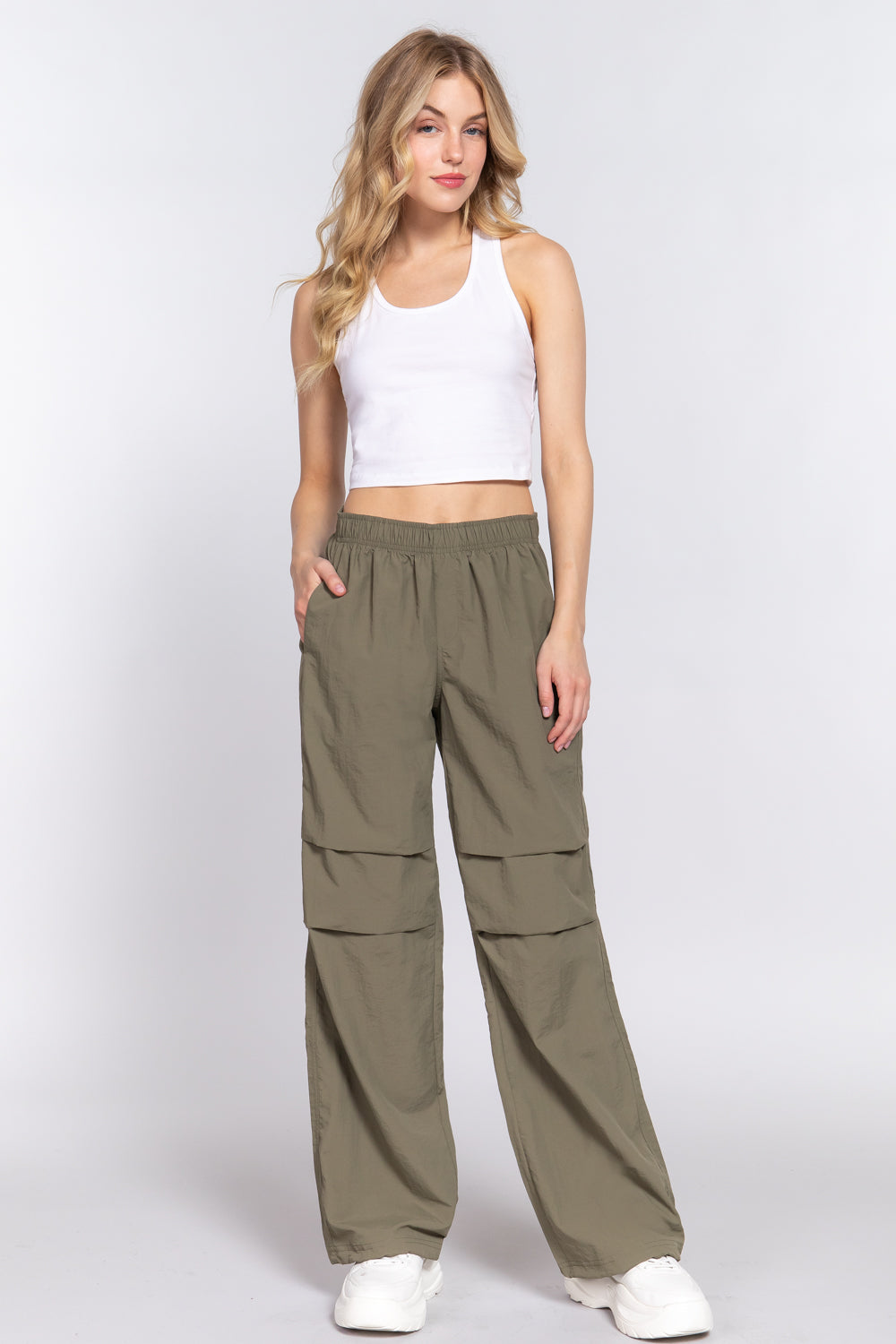 Waist Elastic Parachute Pants