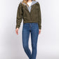 Long Slv Hoodie Corduroy Jacket