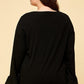 Plus Size Solid Long Sleeve Top